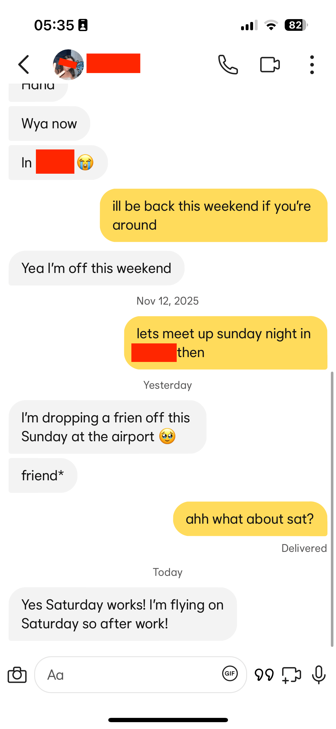 Dating app conversation screenshot