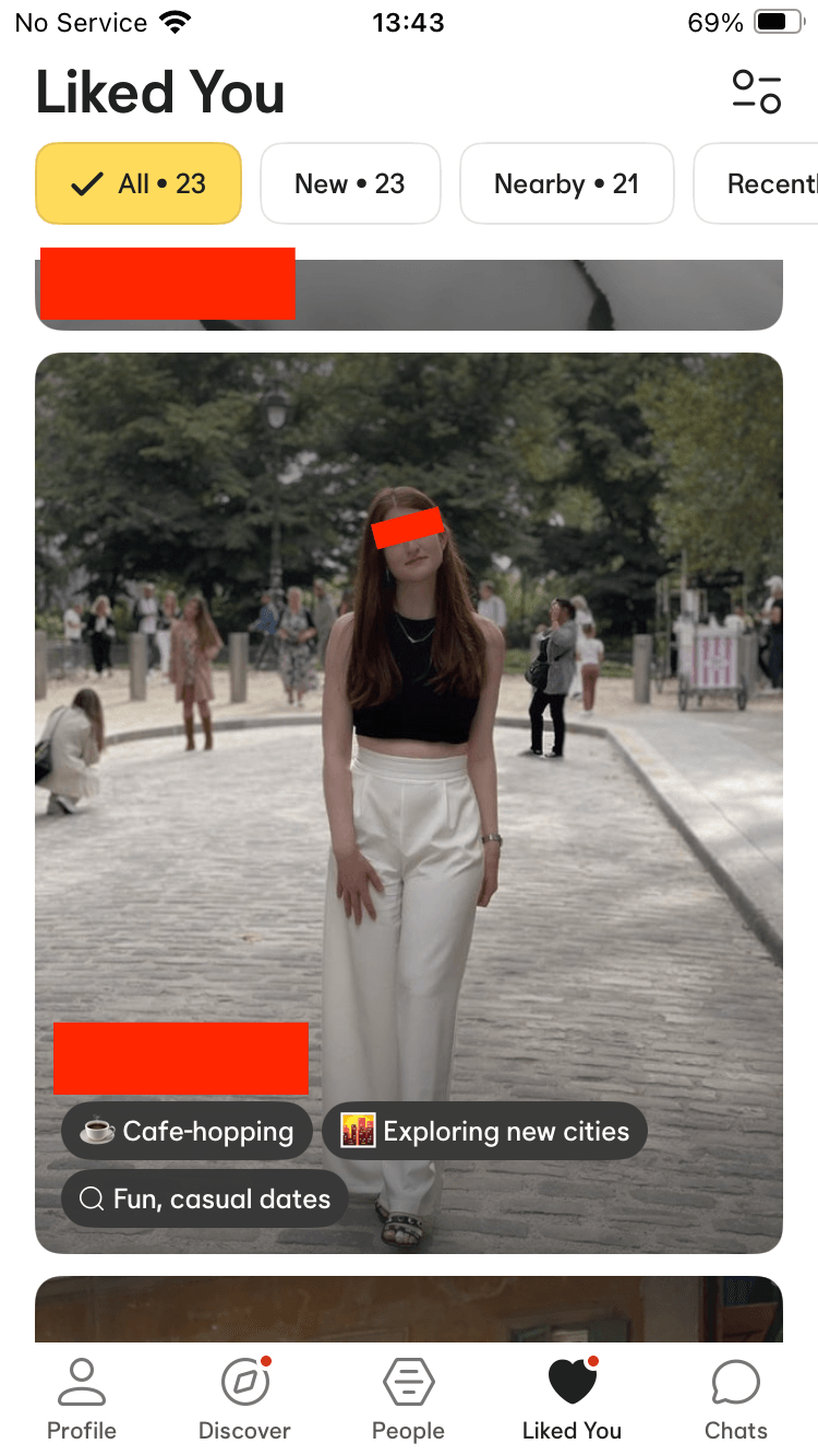 Dating app matches screenshot