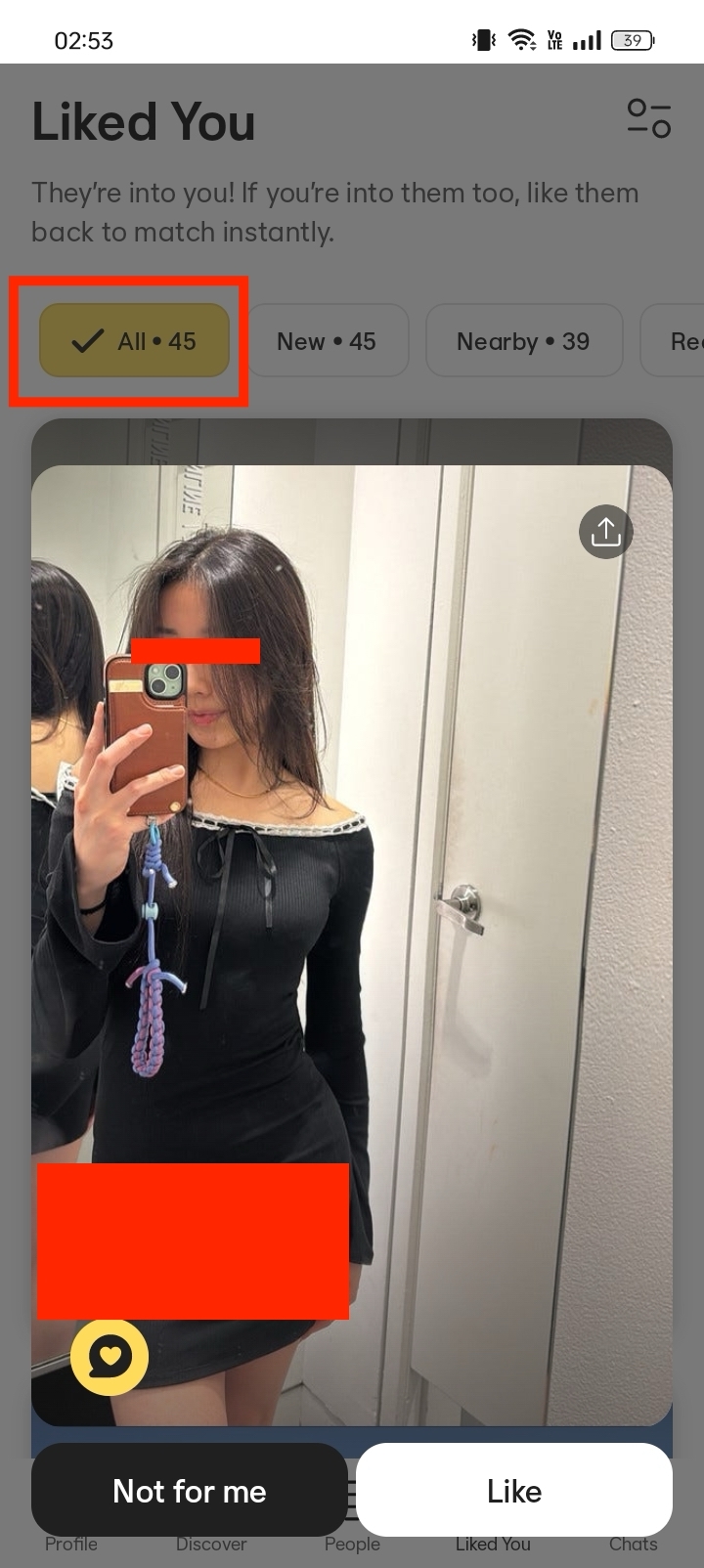 Dating app matches screenshot