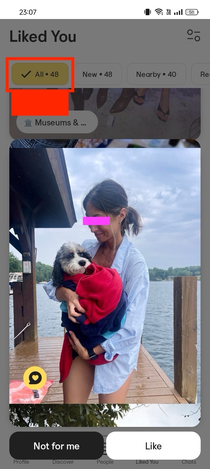 Dating app matches screenshot